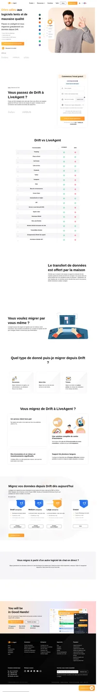 Vous souhaitez migrer vos données de Drift vers une autre solution ? Jetez un coup d'oeil à LiveAgent et découvrez les avantages. Commencez votre essai gratuit dès aujourd'hui.