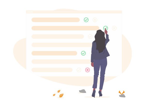 femme choisissant la bonne option-illustration