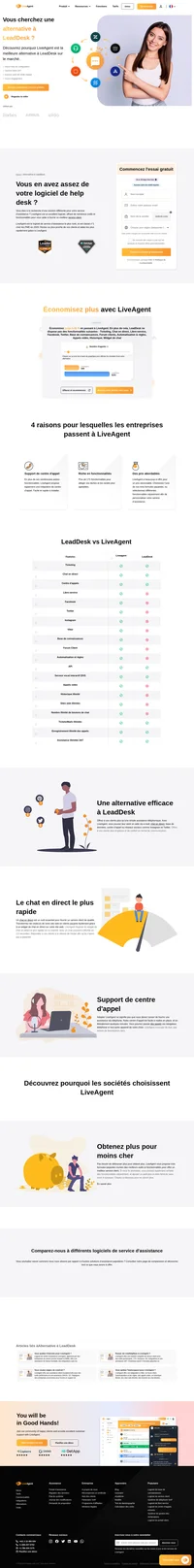 Faites le saut de LeadDesk à LiveAgent, et découvrez de nouveaux avantages, comme un excellent support monocanal, le chat en direct le plus rapide du marché, et bien plus encore.