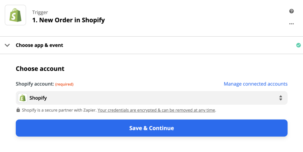 Configuration du déclencheur sur Zapier