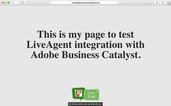 LiveAgent Adobe Business Catalyst intégration