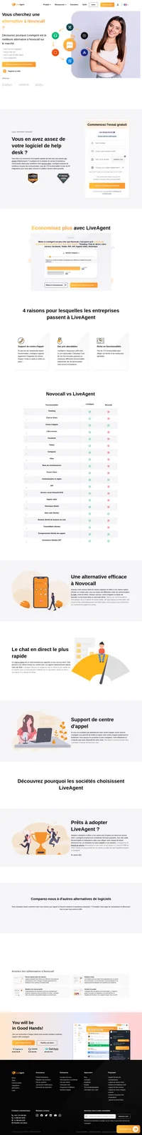 Vous recherchez une alternative à Novocall ? Vous l'avez trouvée, LiveAgent peut prendre la relève. Découvrez ces fonctionnalités clés et ses capacités dès maintenant.