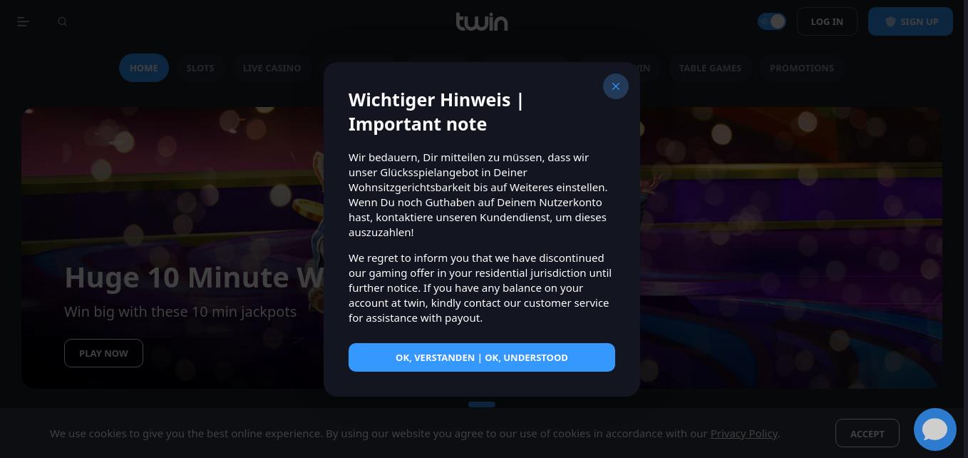 Twin App is an online casino offering a wide selection of games and jackpots. They offer various payment options and prioritize security and privacy. Their activity feed shows recent big wins from players. They also have new games available and offer bonus buy options. Twin aims to provide the ultimate online casino experience while promoting responsible gambling. They are located in Malta and are regulated by the Malta Gaming Authority.
