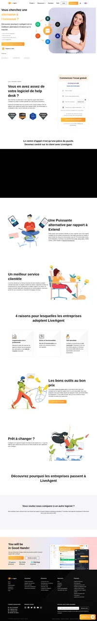 Vous cherchez quelque chose pour étendre les capacités de votre service d'assistance ? Découvrez dès maintenant les principales fonctionnalités et les avantages de LiveAgent ou inscrivez-vous pour un essai gratuit.