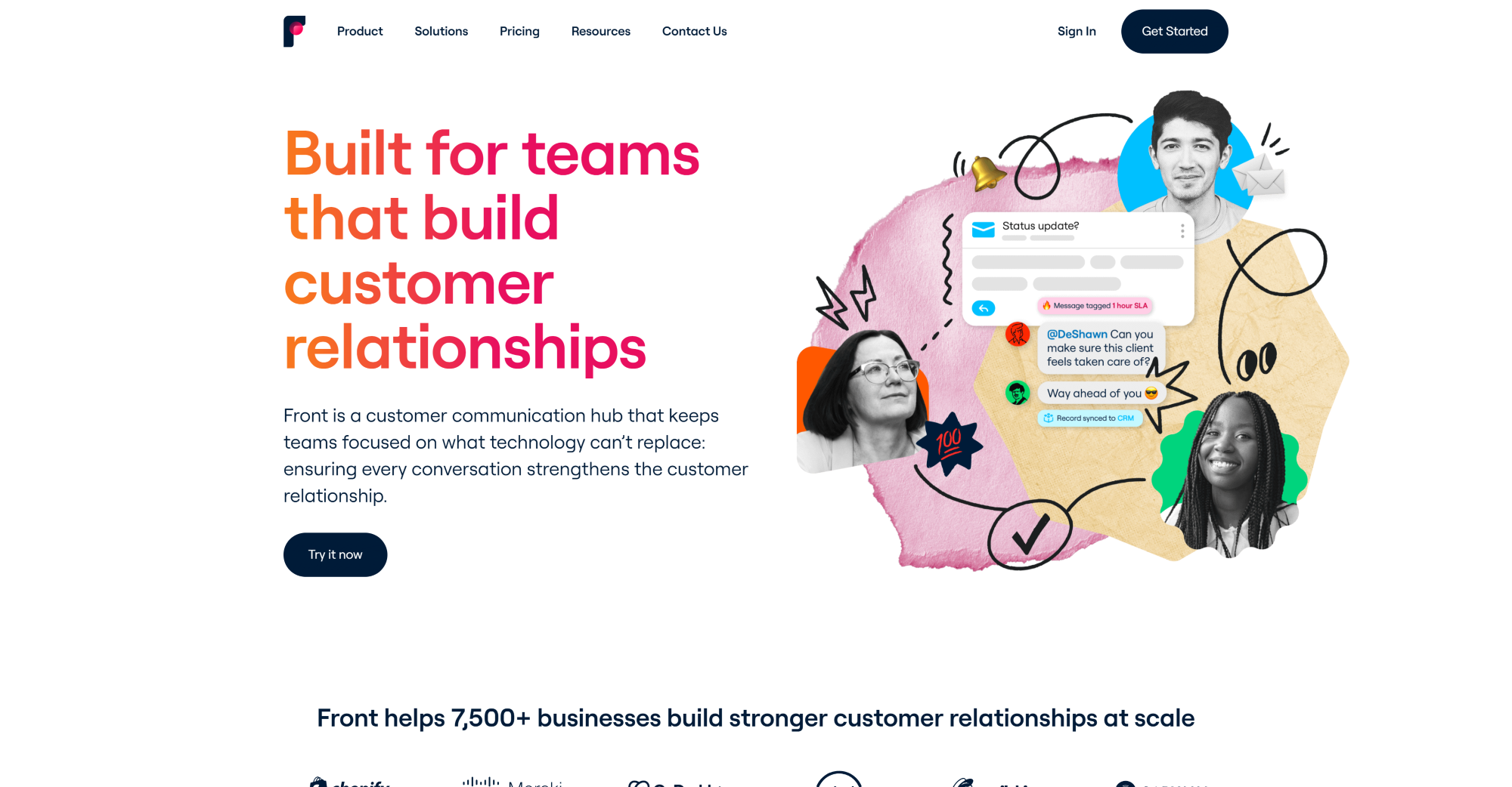 Front Live Chat software homepage