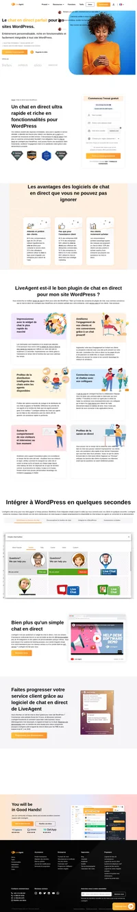 Avec le chat en direct de LiveAgent pour WordPress, vous pouvez fournir une assistance client instantané, améliorer l'engagement grâce à des déclencheurs proactifs et augmenter la satisfaction des clients.