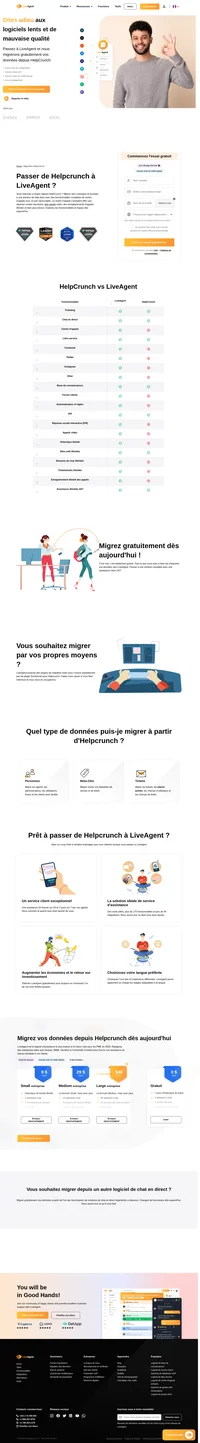Vous souhaitez migrer vos données de Helpcrunch vers une autre solution ? Consultez LiveAgent et découvrez ses avantages. Commencez votre essai gratuit dès aujourd'hui.