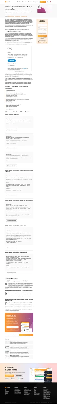 Un modèle d'e-mail de vérification est un type d'e-mail envoyé à un utilisateur ou à un client après qu'ils aient effectué une certaine action.