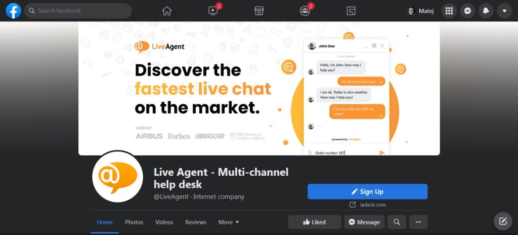 LiveAgent - Facebook page