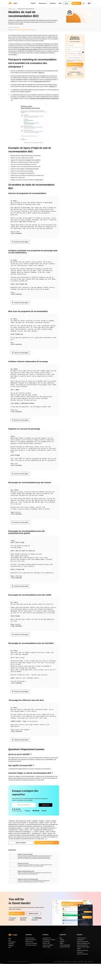 Profitez de nos modèles de mails de recommandation B2C, hautement convertibles et entièrement personnalisables, ainsi que de nos conseils et astuces utiles.