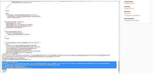 Bouton de chat en direct placé dans le corps de la boutique en ligne Volusion