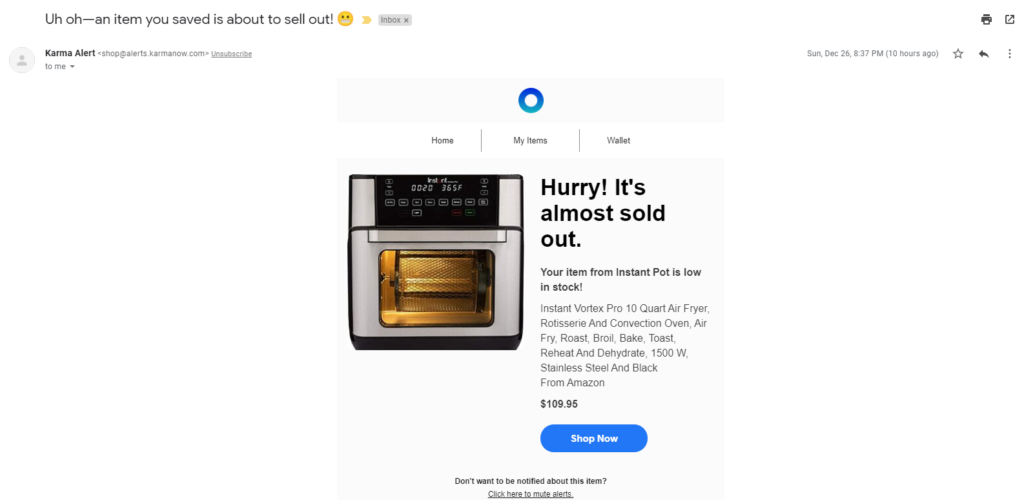 Mail de la dernière chance de Karmanow