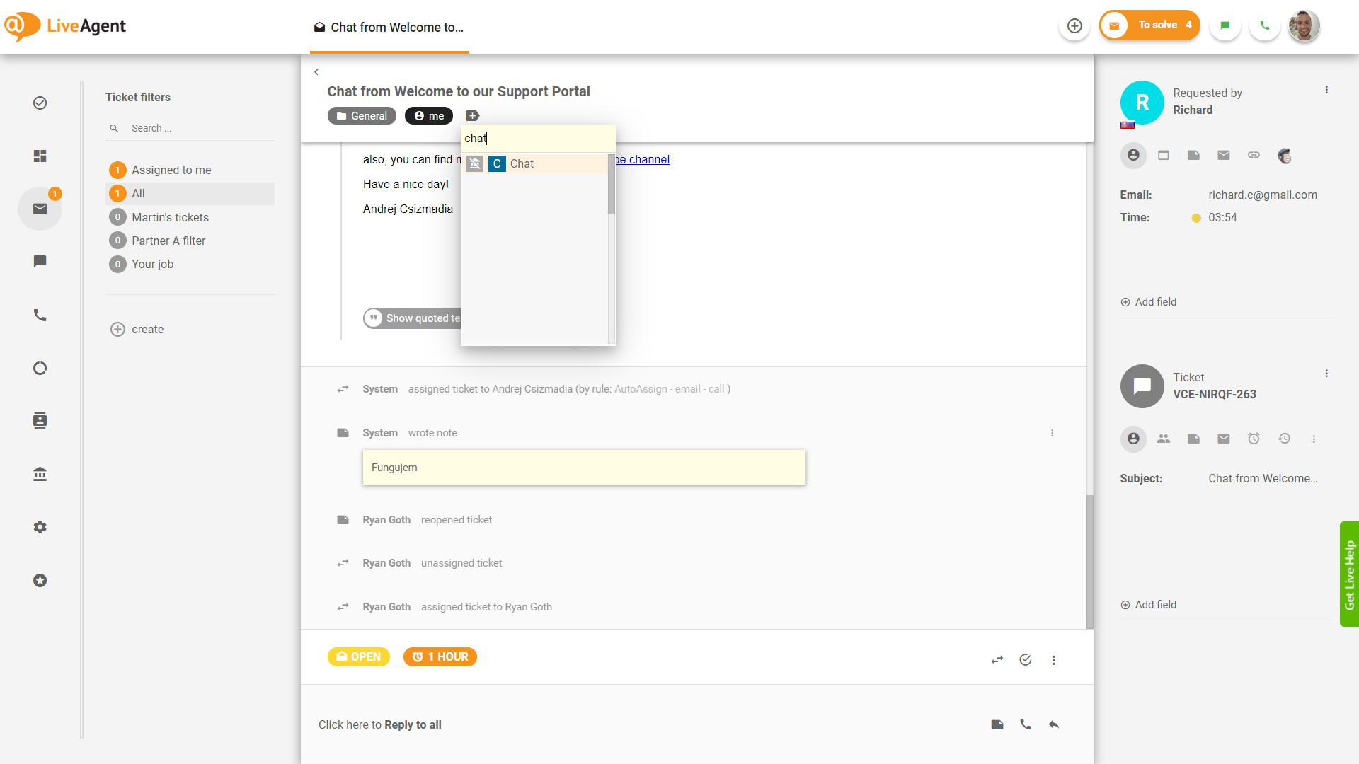 Ajout d'un tag -LiveAgent