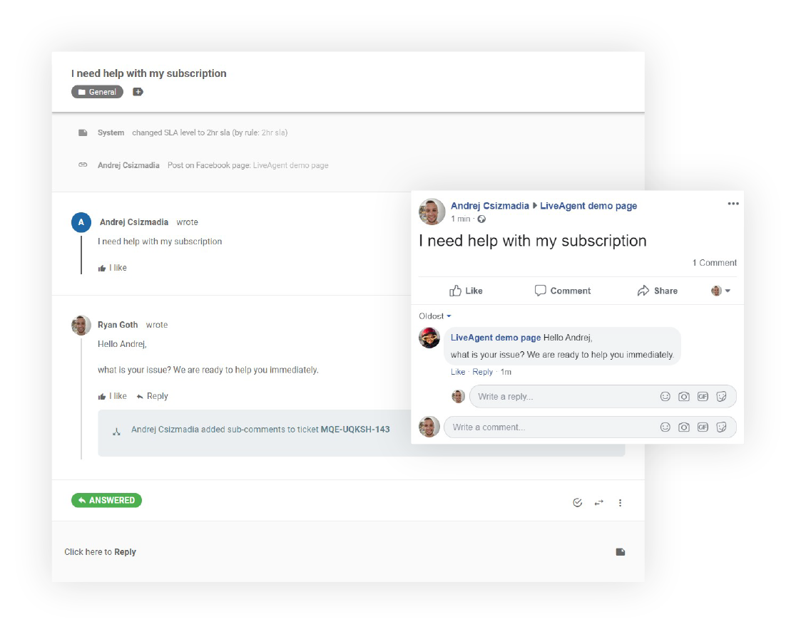 Facebook-Fonctionnalité-LiveAgent