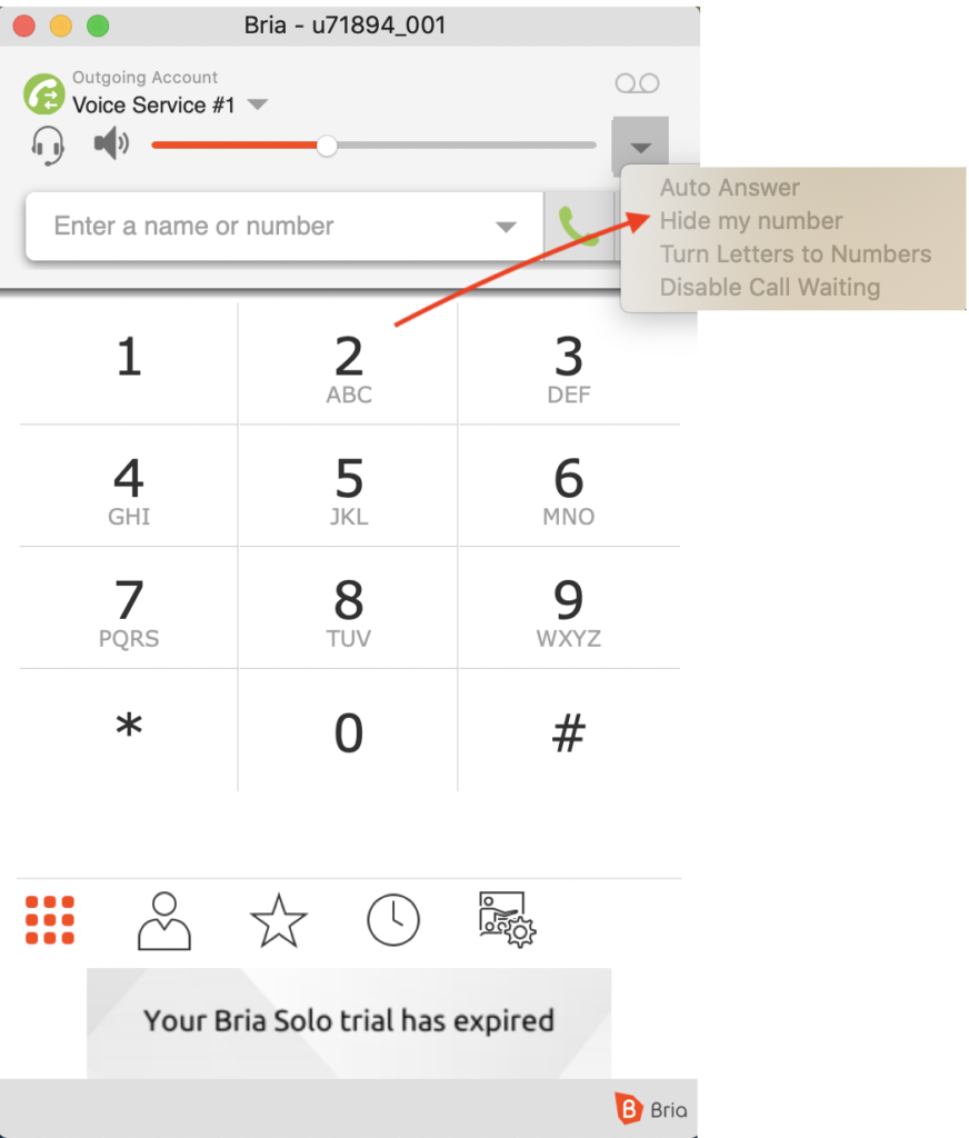 Fonctions du téléphone logiciel gratuit Bria