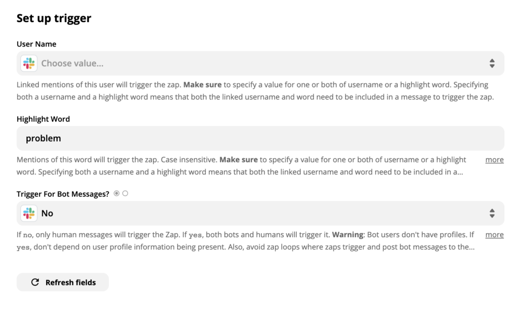 Présentation de la configuration d'un déclencheur Slack sur Zapier