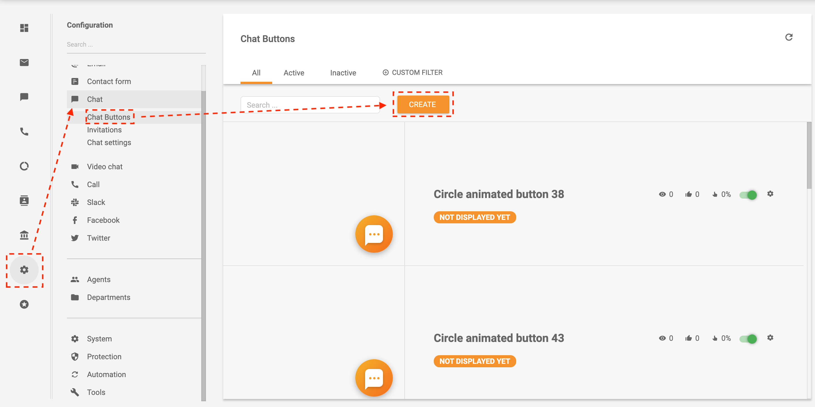 Étapes pour créer un bouton de chat dans LiveAgent