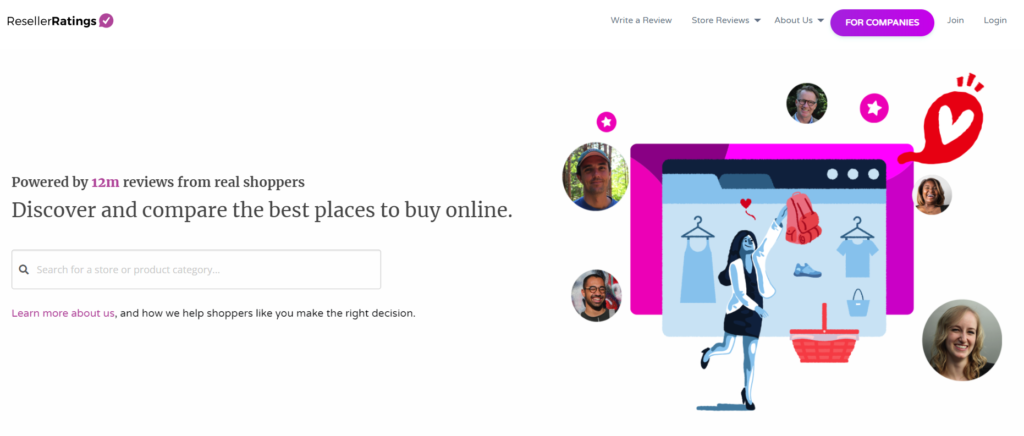 Page d'accueil de ResellerRatings