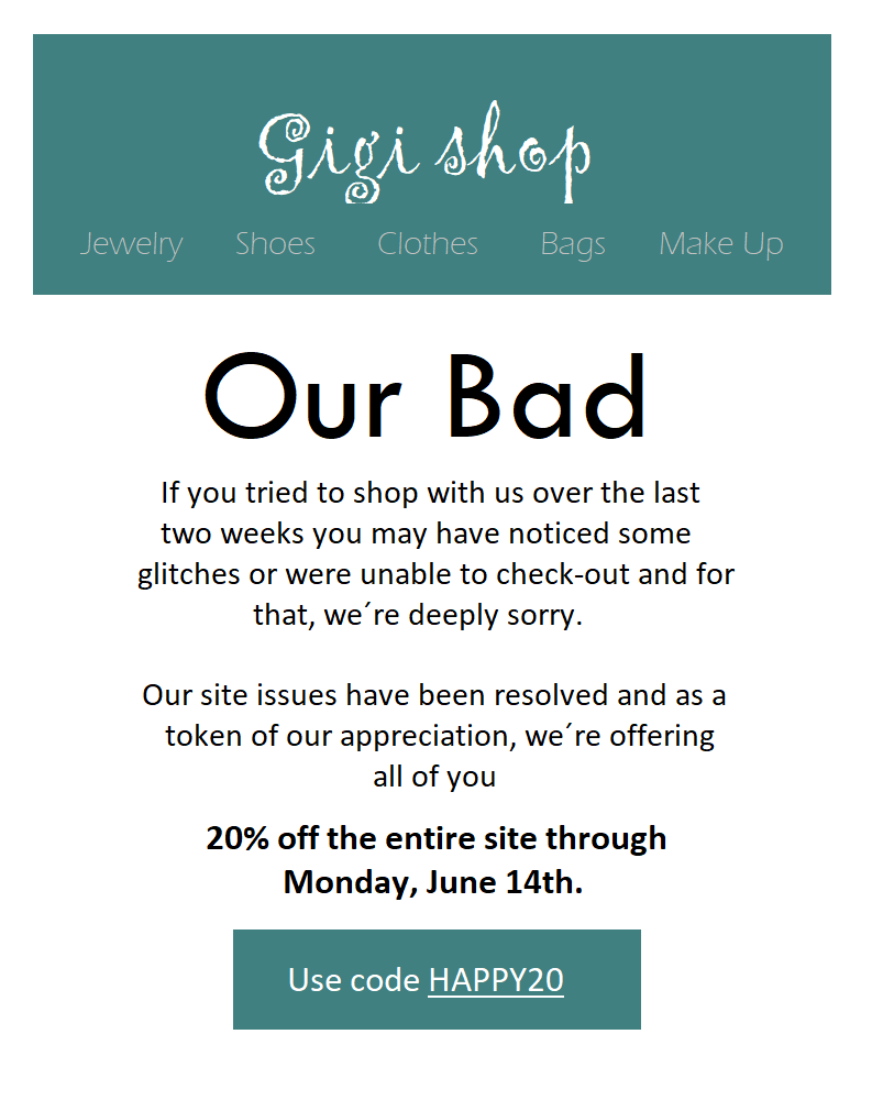 exemple de courriel d'excuses