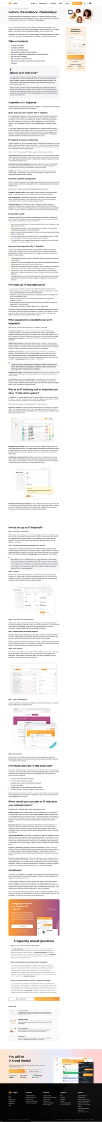Le helpdesk est un type de service d'assistance fourni par le support technique. Le helpdesk stocke les contacts des clients et gère les demandes.
