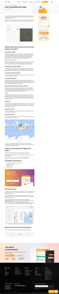 Obtenez un aperçu parfait des chats et voyez tous les visiteurs qui naviguent sur votre site sur une carte. Améliorez votre service client avec LiveAgent. Lisez-le maintenant.