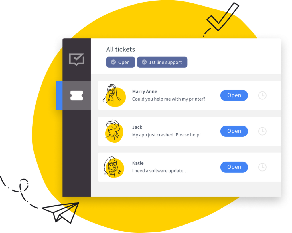 Tableau de bord de tous les tickets Helpdesk